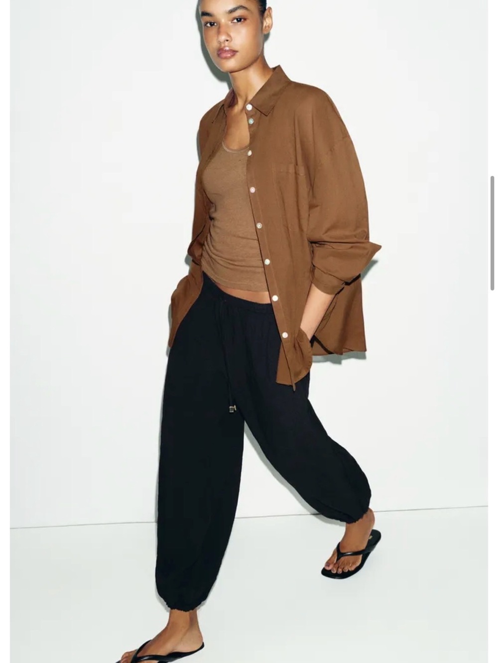 Zara Black Elastic Waist Pants NWT